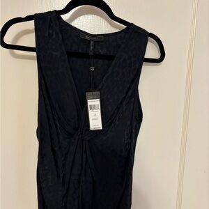 BCBGMaxAzria Black Textured Sleeveless Top